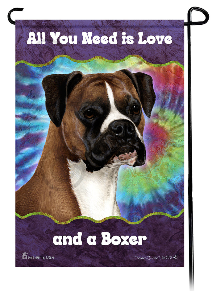 Boxer All You Need Is Love Garden Flags