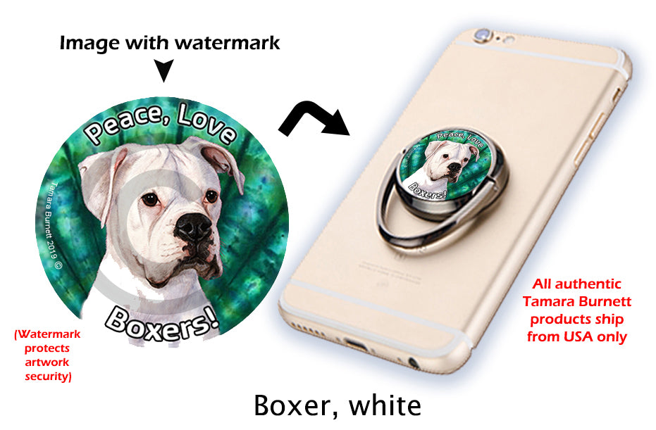 Boxer White Uncropped Phone Stand