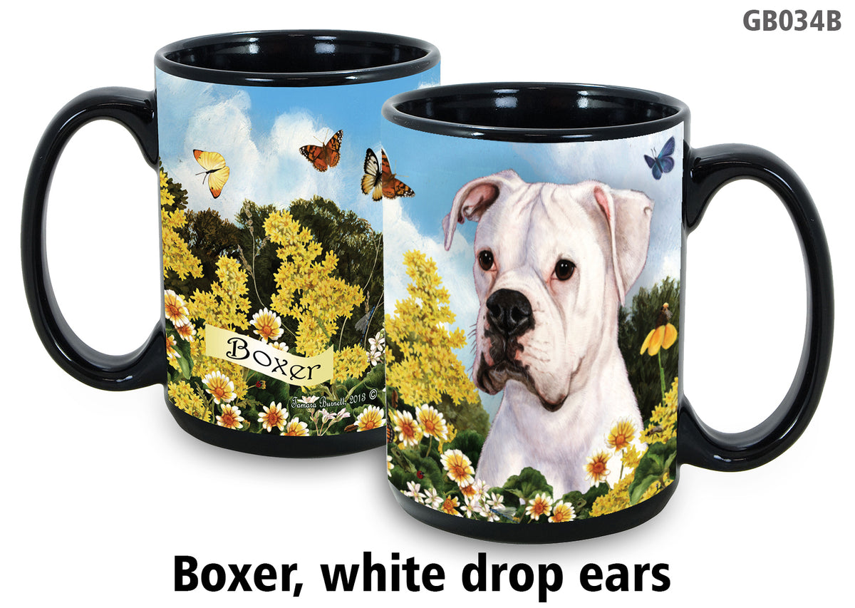 Boxer White Uncropped - Garden Party Fun Mug 15 oz