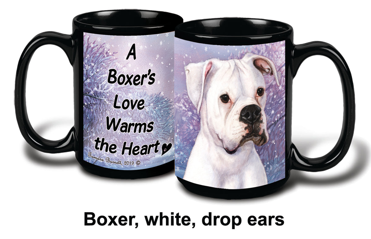 Boxer White Uncropped Winter Mug 15 oz
