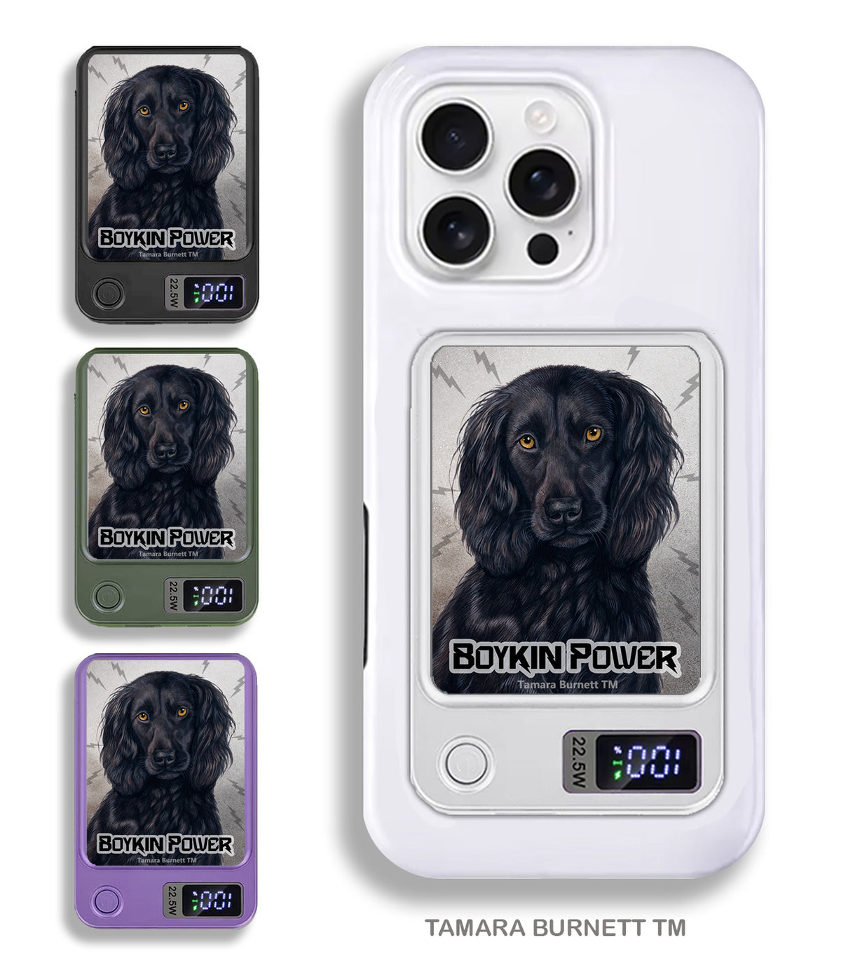 Boykin Spaniel Black Phone Bank Wireless Charger
