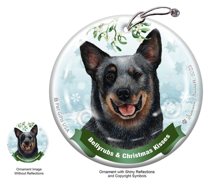 Australian Cattle Dog Bellyrubs and Christmas Kisses Ornament