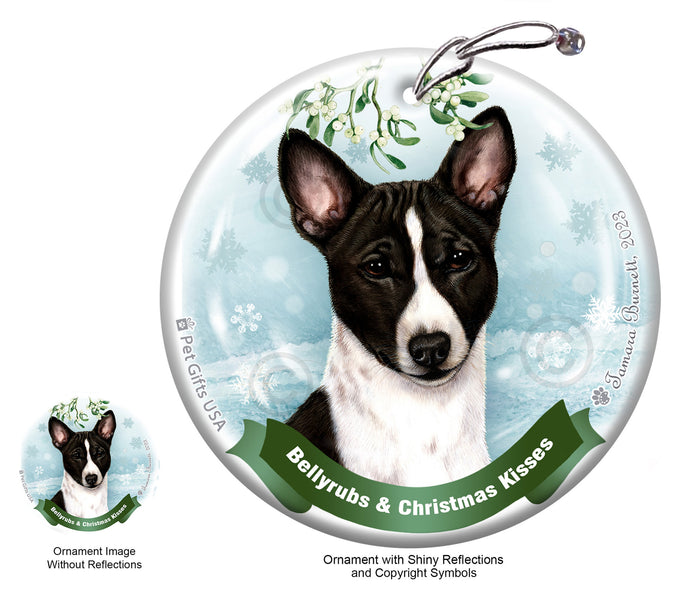 Basenji Bellyrubs and Christmas Kisses Ornament