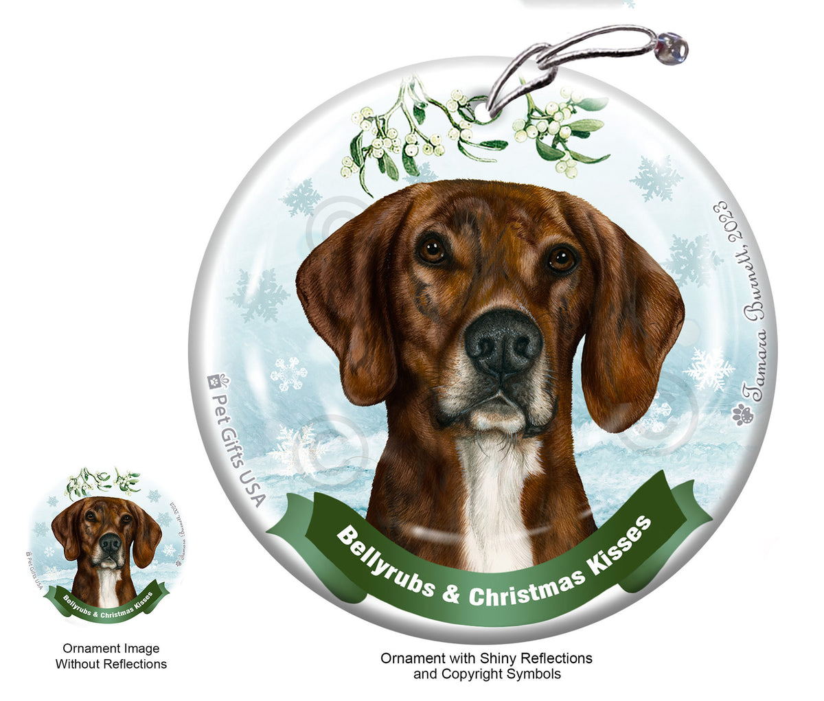 Plott Hound Brindle and White Ornament