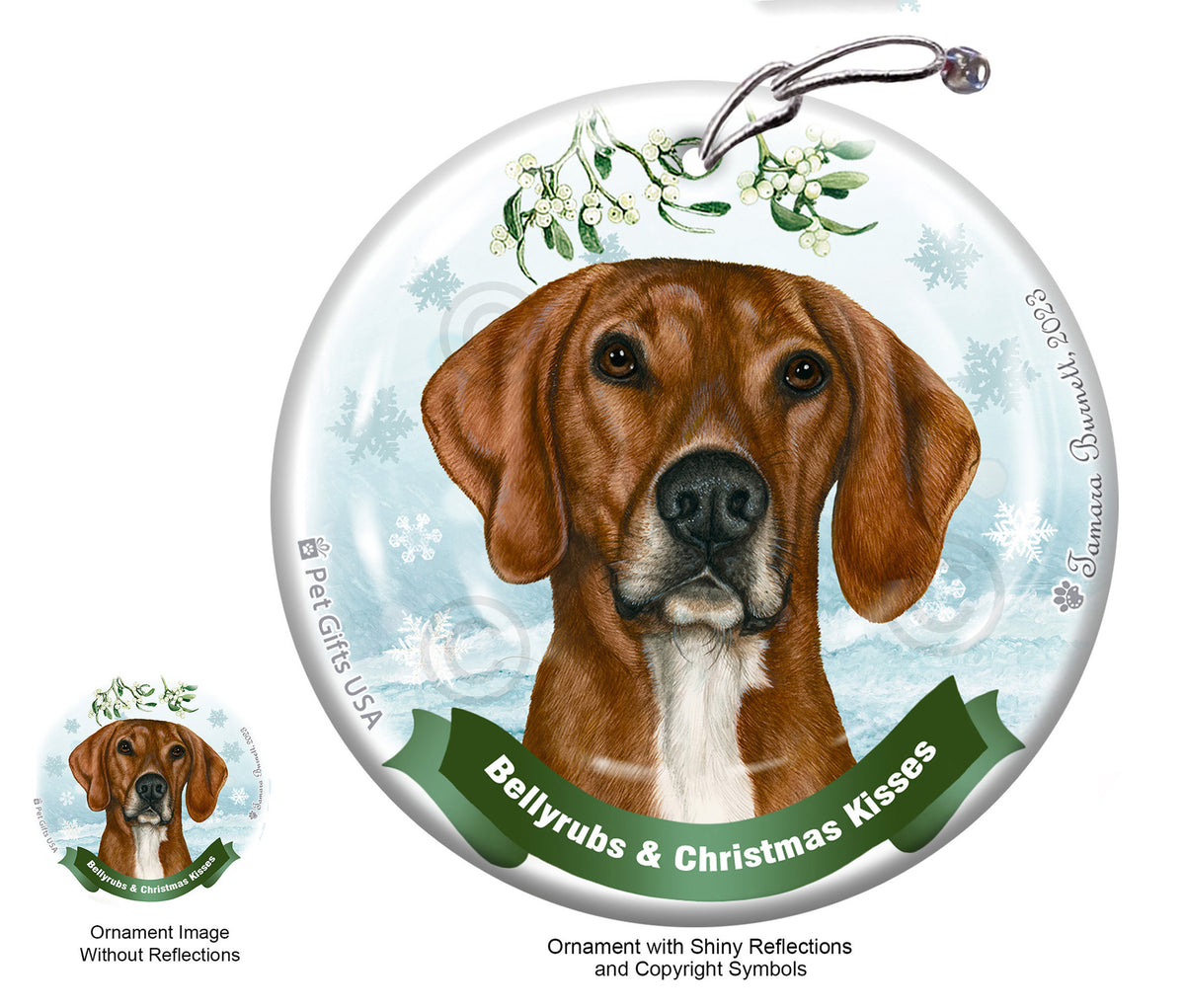Plott Hound Red and White Ornament