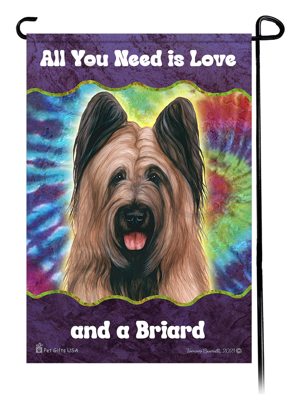 Briard All You Need Is Love Garden Flag