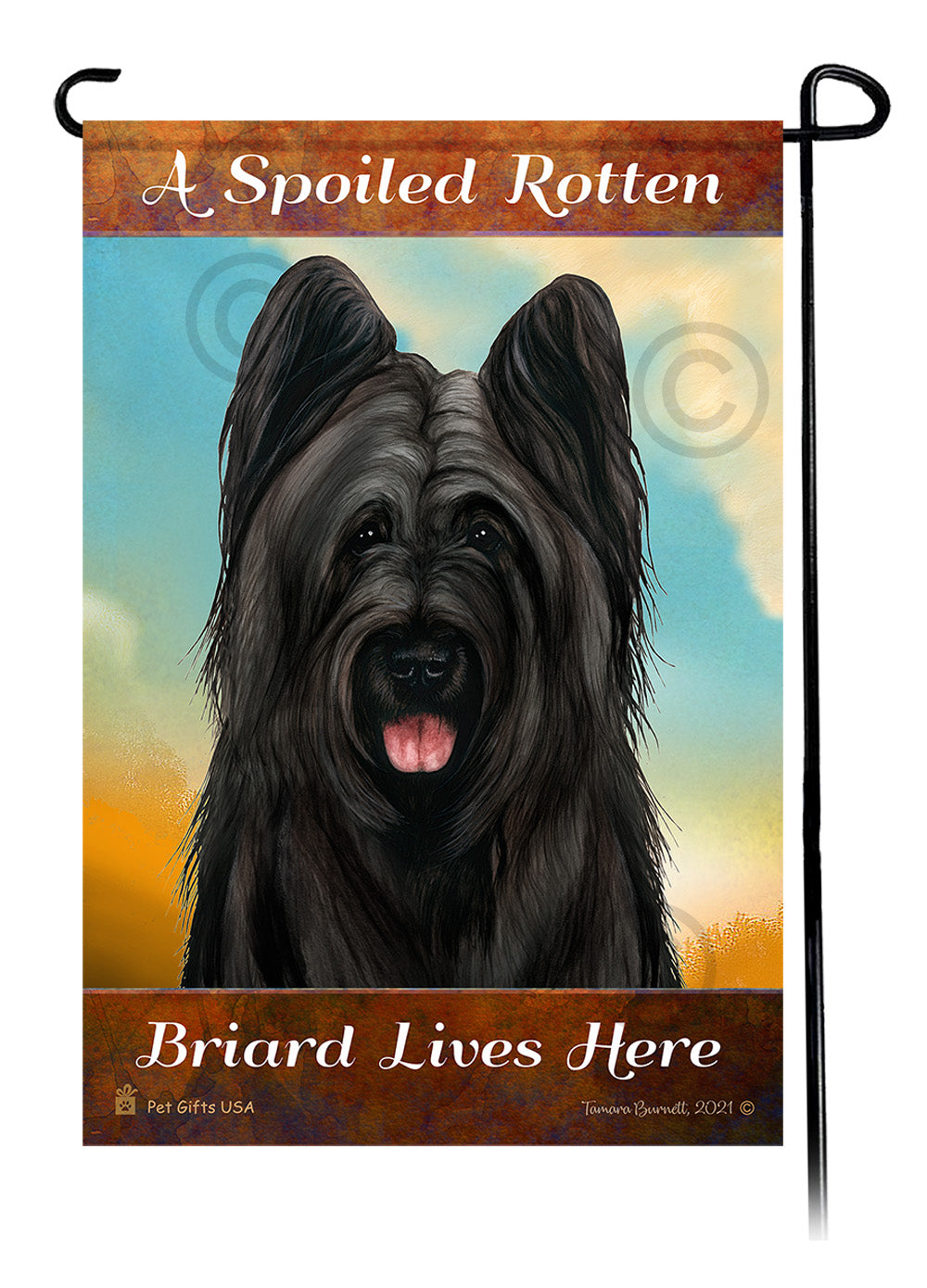 Briard Spoiled Rotten Garden Flags