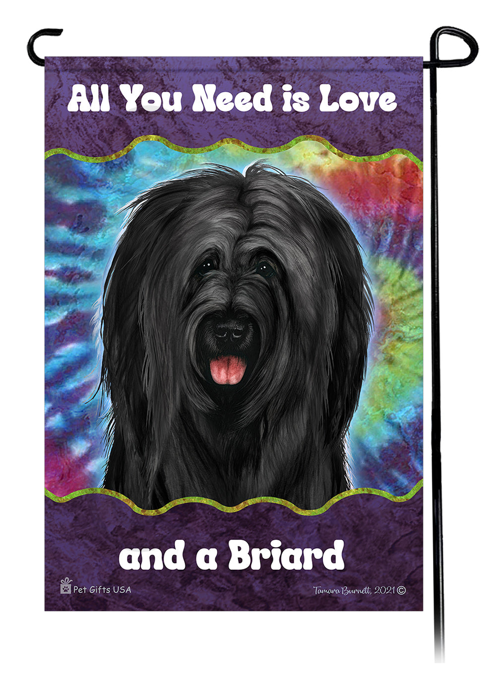 Briard All You Need Is Love Garden Flag