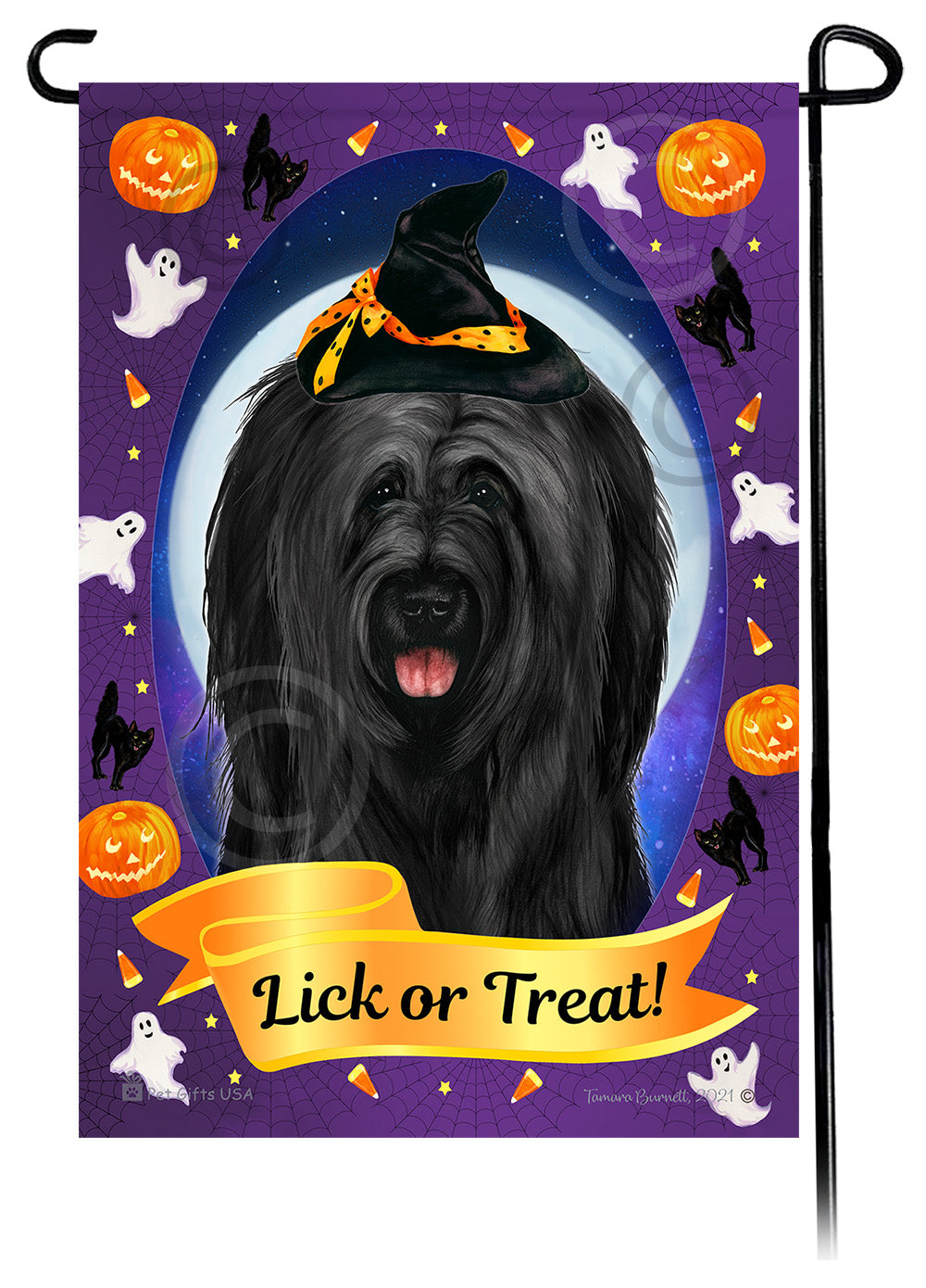 Briard Halloween Howls - Garden Flag