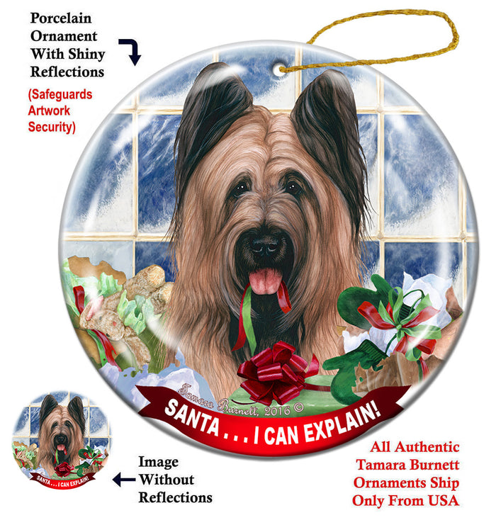 Briard Fawn - Santa I Can Explain Ornament
