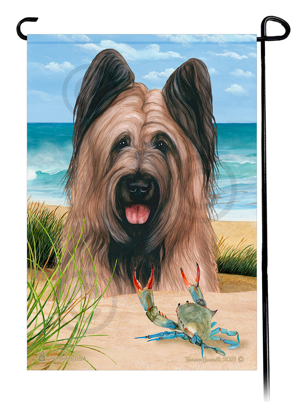 Briard Summer Flowers Garden Flag