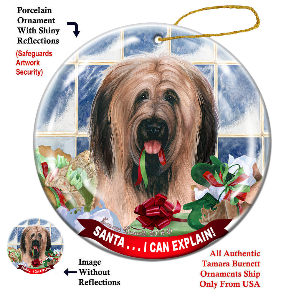 Briard Fawn Uncropped Ears Ornament