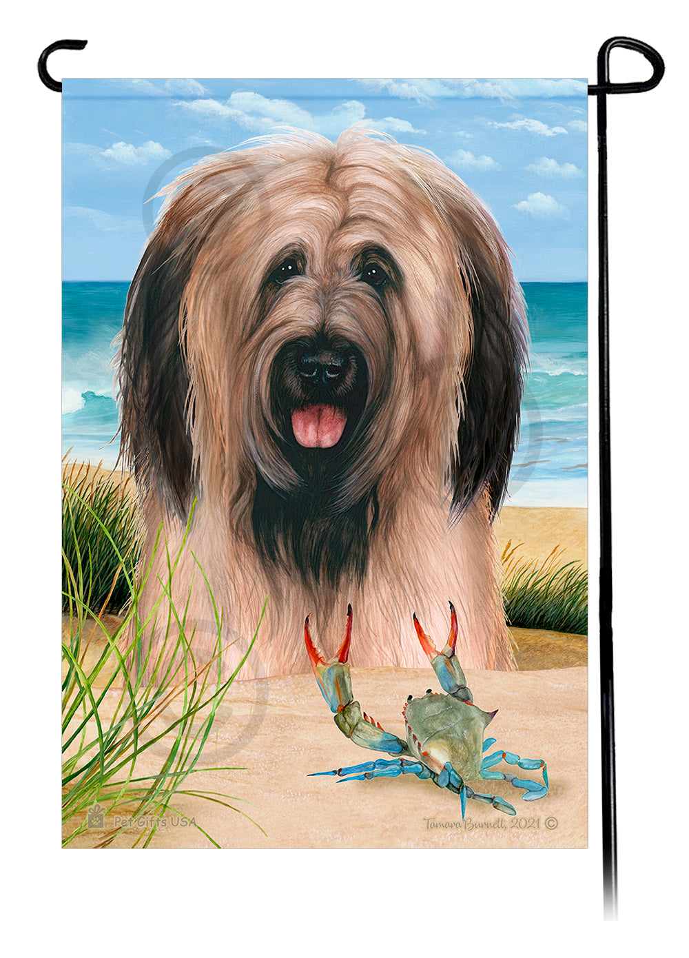 Briard Summer Flowers Garden Flag