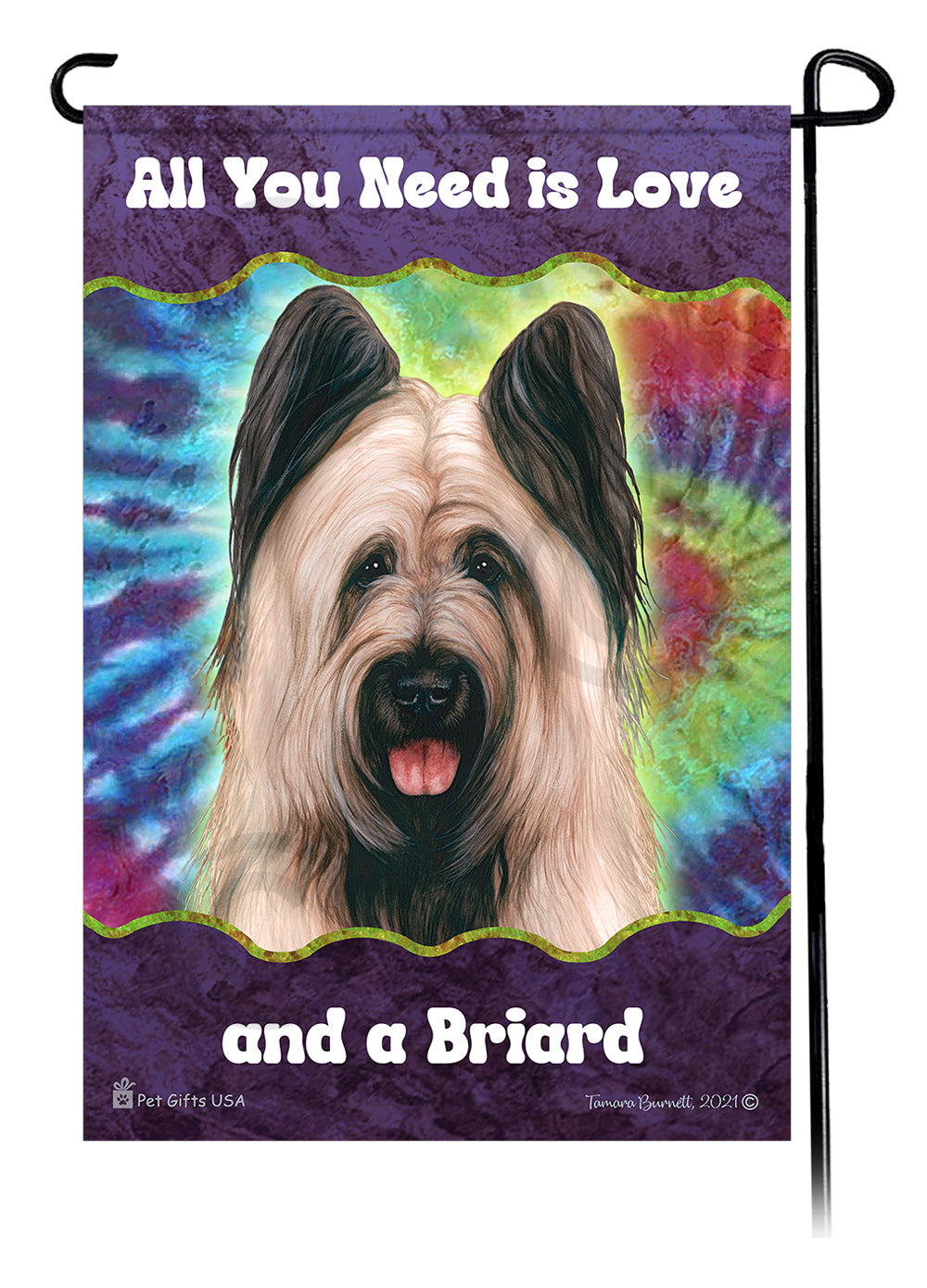 Briard All You Need Is Love Garden Flag