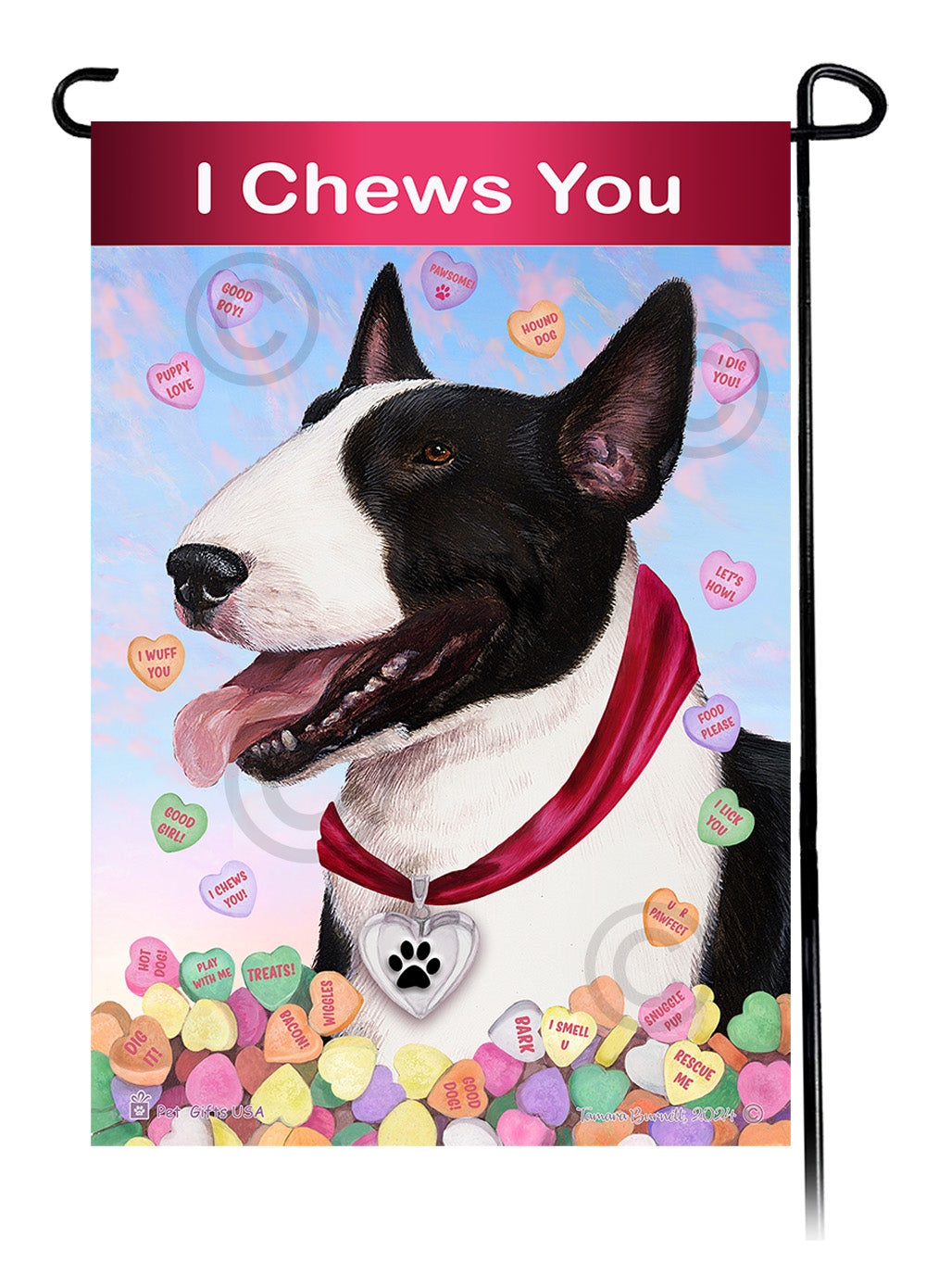 Bull Terrier Valentine Sweetheart Garden Flags