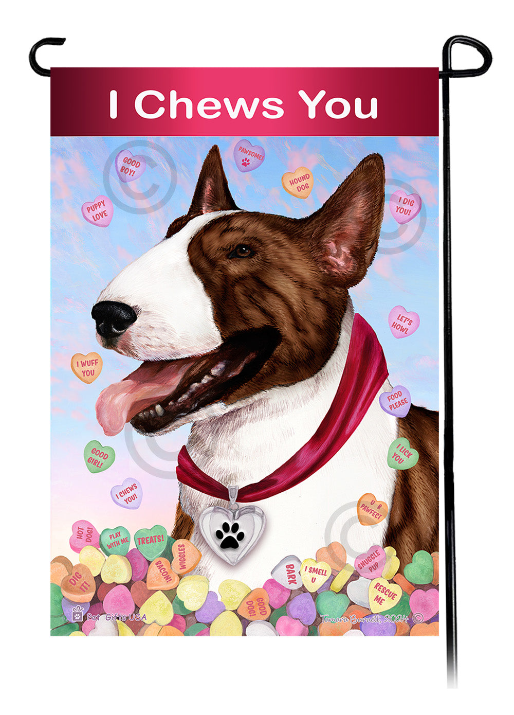 Bull Terrier Valentine Sweetheart - Garden Flag