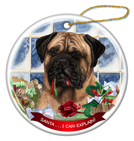 Bull Mastiff Fawn - Santa I Can Explain Ornament
