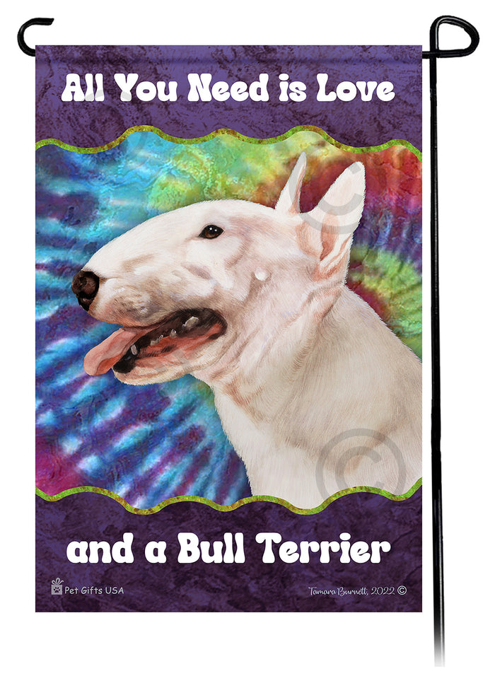 Bull Terrier All You Need Is Love Garden Flags
