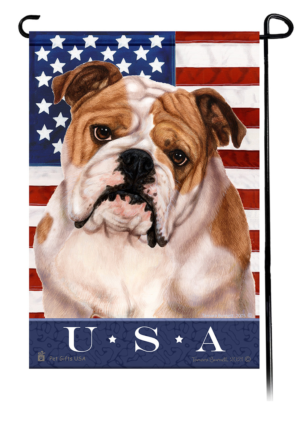 English Bulldog True Blue Garden Flags