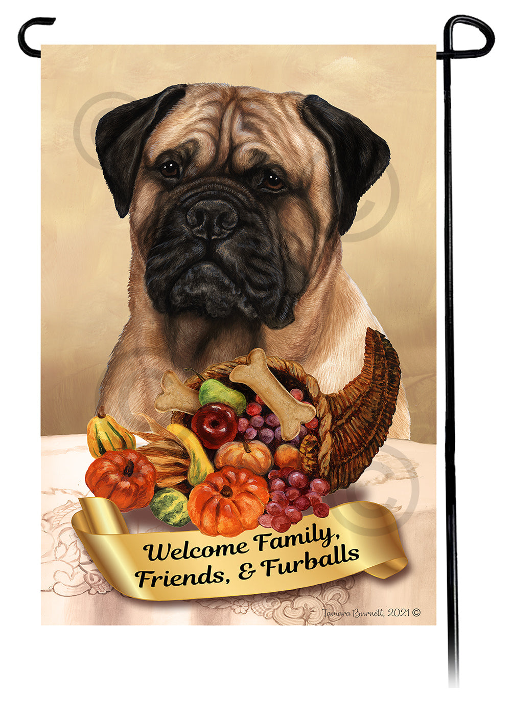 Bullmastiff Thanksgiving Garden Flags