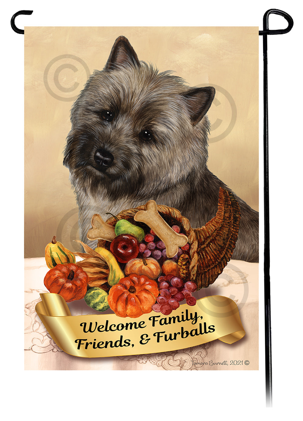 Cairn Terrier Thanksgiving - Garden Flag