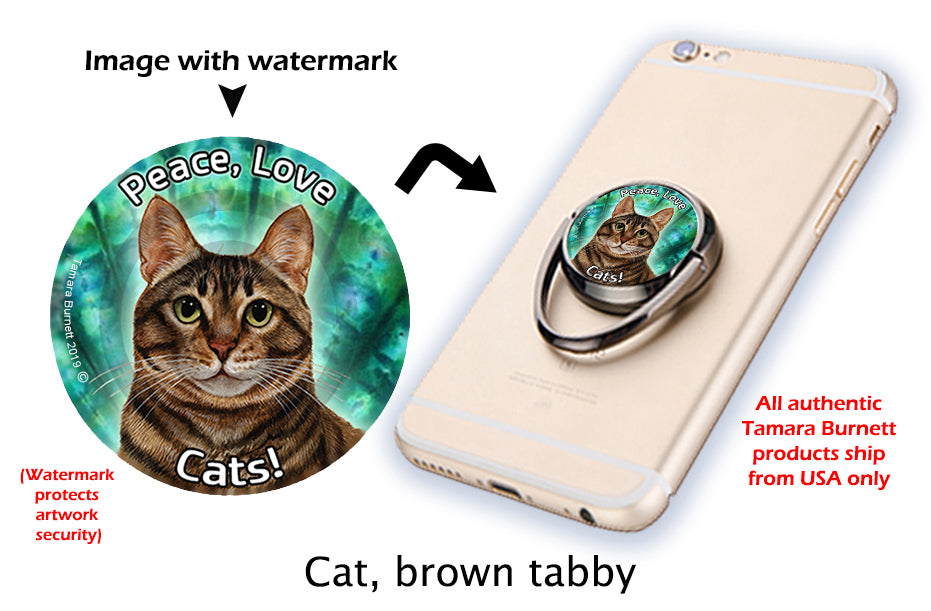 Tabby Cat Brown Phone Stand