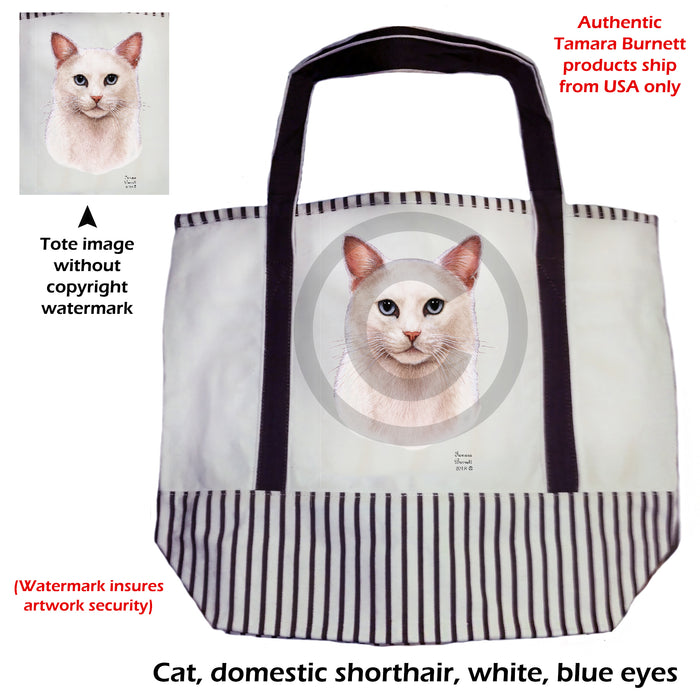White Shorthair Cat - Tote Bag