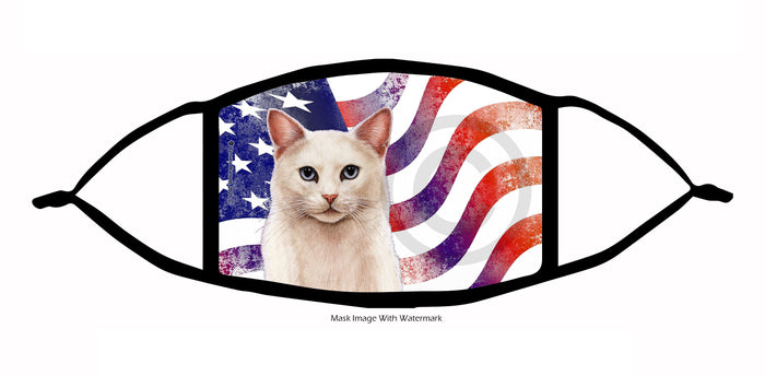 Cat (Shorthair, White, Blue Eyes) Face Mask