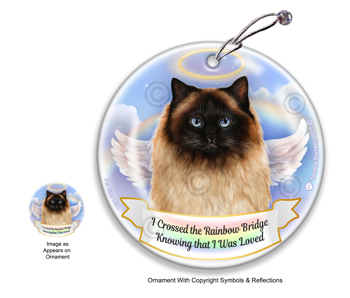 Himalayan Cat Rainbow Bridge Memorial Ornament