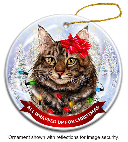 Maine Coon All Wrapped Up Ornament