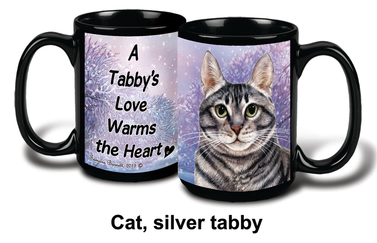 Tabby Silver Winter Mug 15 oz