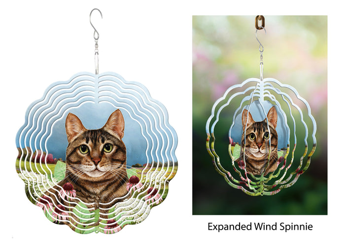 Tabby Cat Brown Wind Spinner