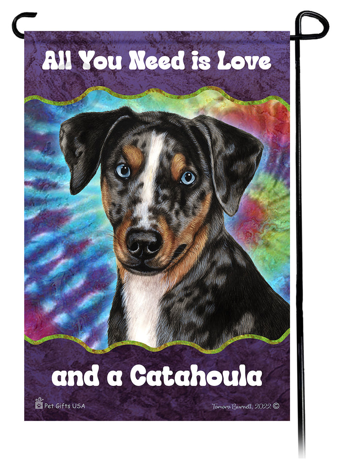 Catahoula Leopard Dog All You Need Is Love Garden Flags