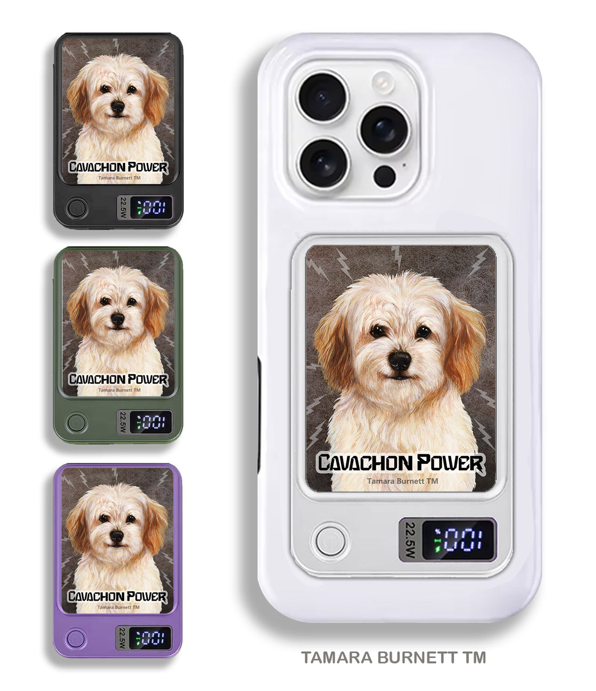 Cavachon Cream Phone Bank Wireless Charger
