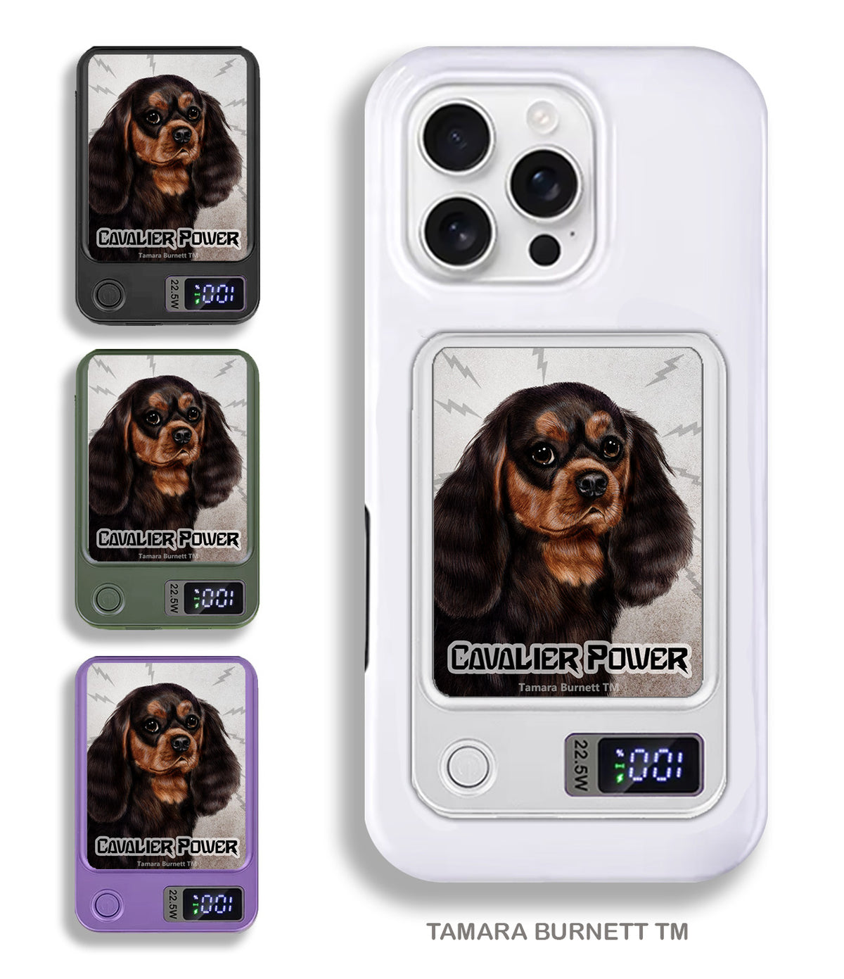 Cavalier King Charles Black and Tan Phone Bank Wireless Charger