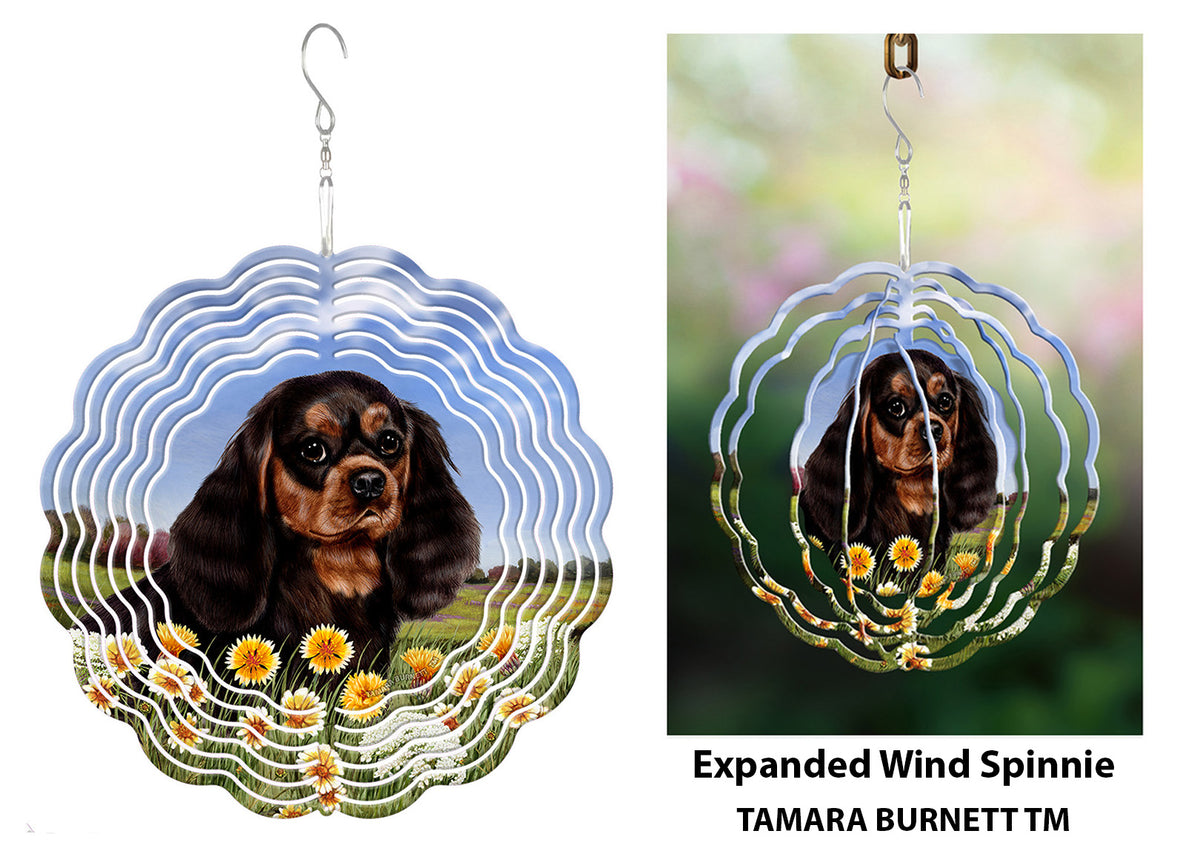 Cavalier King Charles Black and Tan Wind Spinner