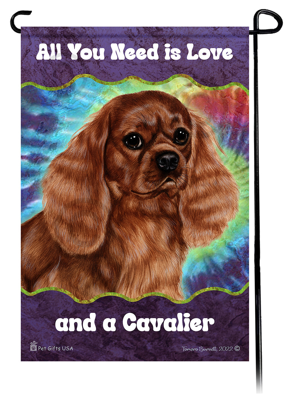 Cavalier King Charles All You Need Is Love Garden Flag