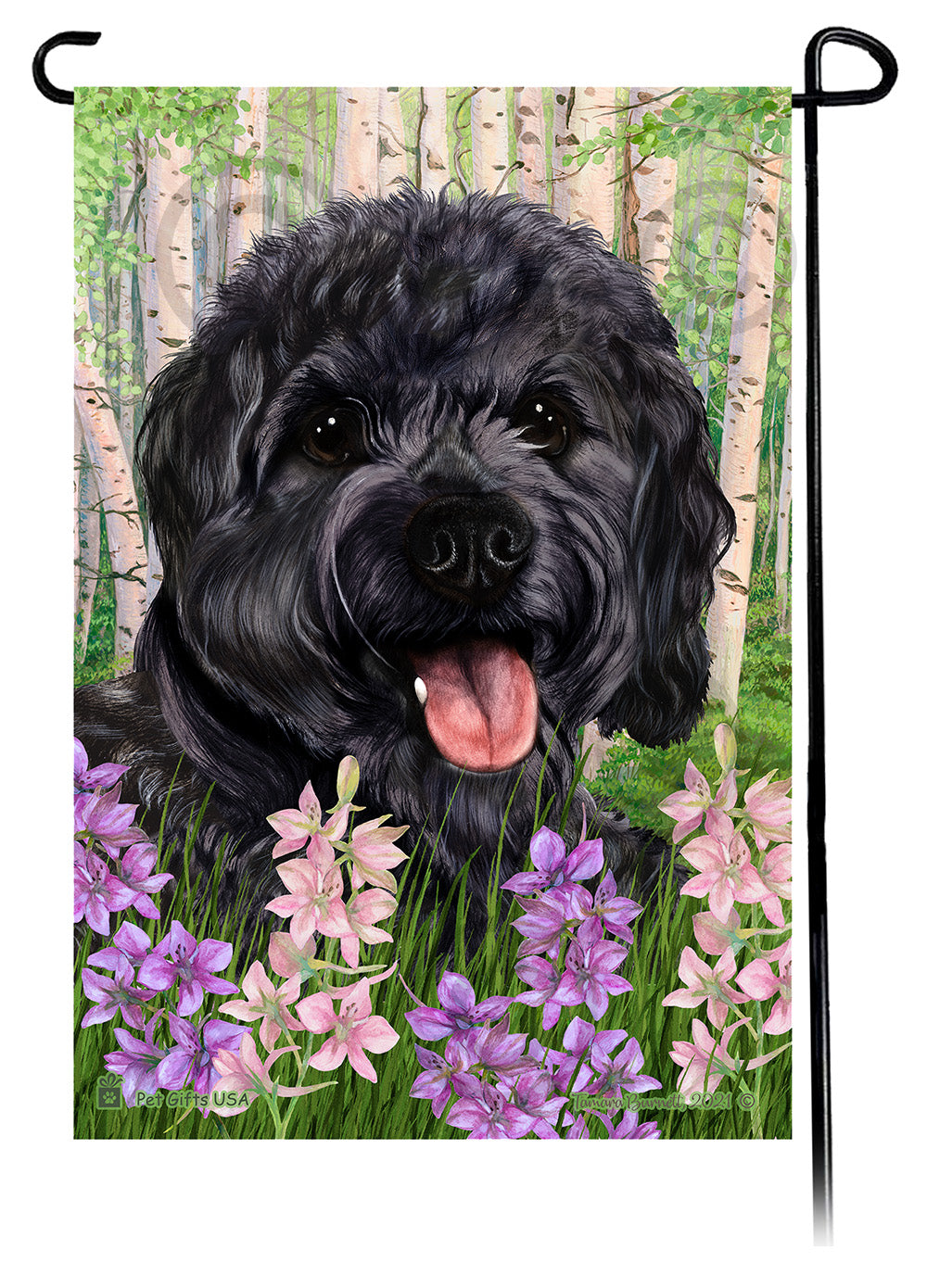 Cavapoo Spring Flowers Garden Flags