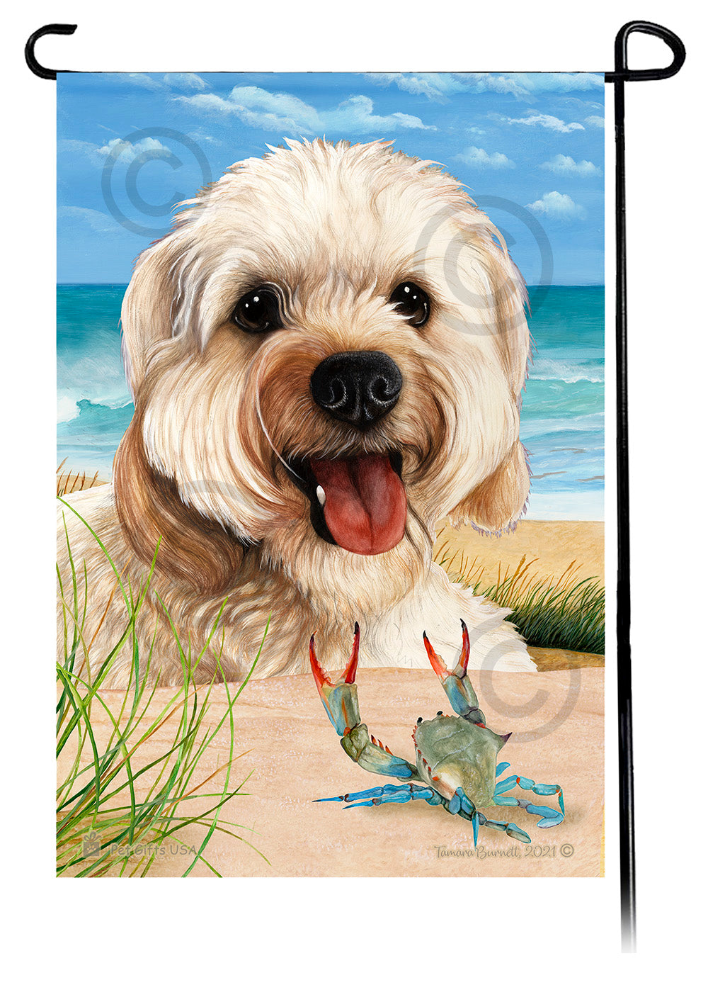 Cavapoo Summer Flowers Garden Flag