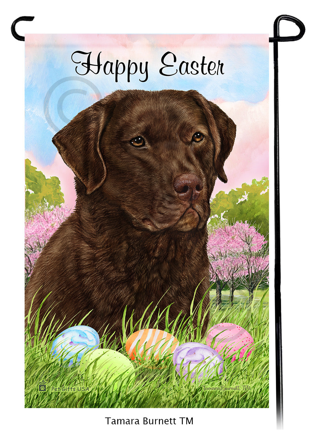 Chesapeake Bay Retriever Happy Easter - Garden Flag