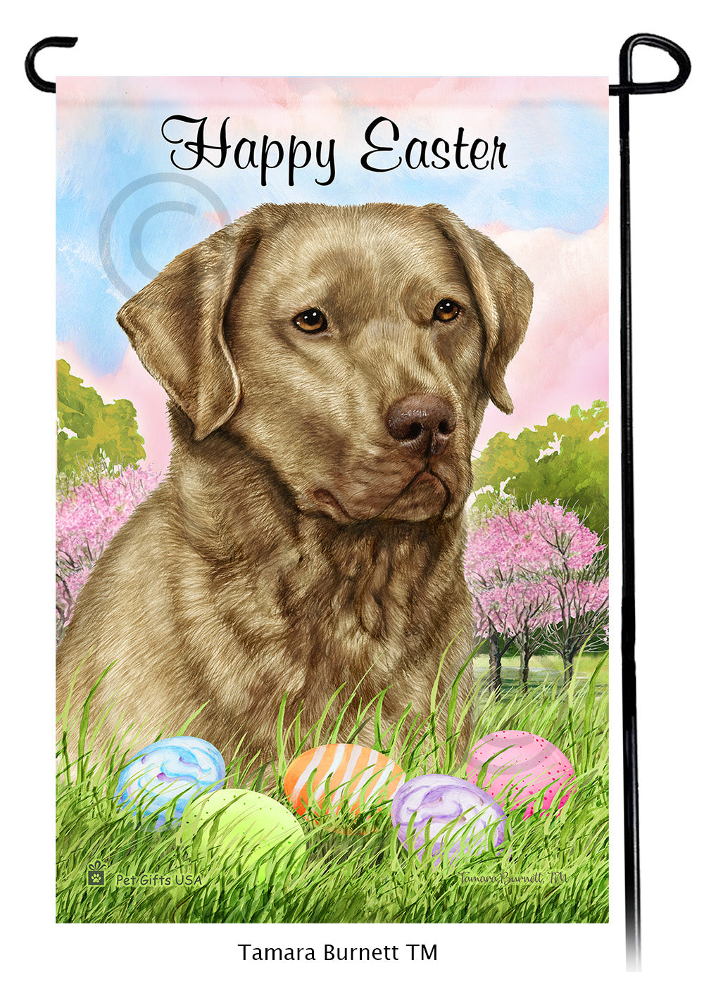 Chesapeake Bay Retriever Happy Easter - Garden Flag