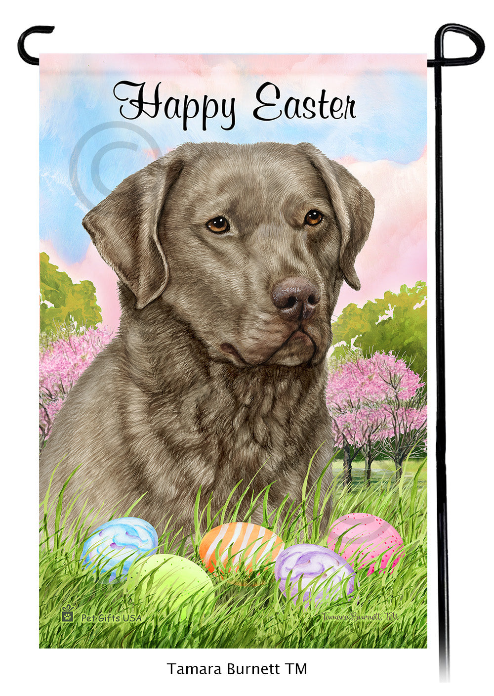 Chesapeake Bay Retriever Happy Easter - Garden Flag