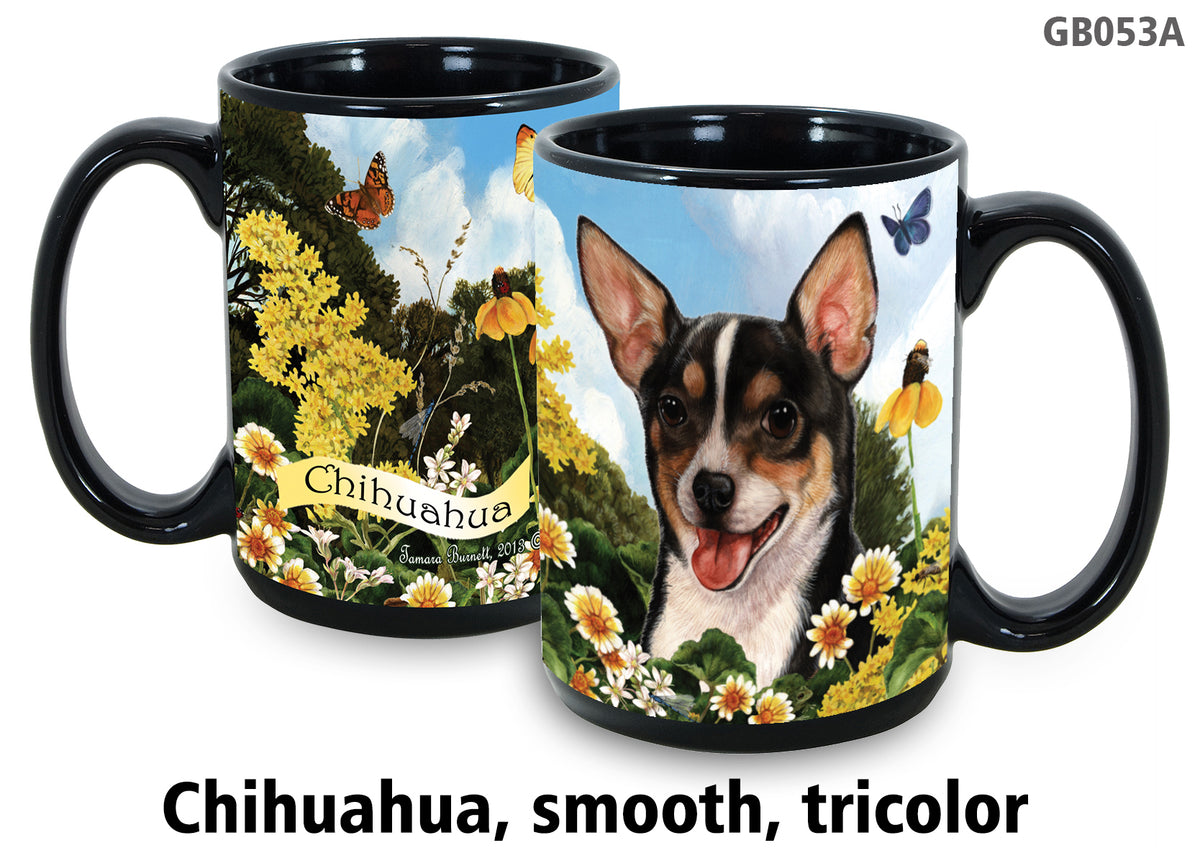 Chihuahua Smooth Tri-Color - Garden Party Fun Mug 15 oz
