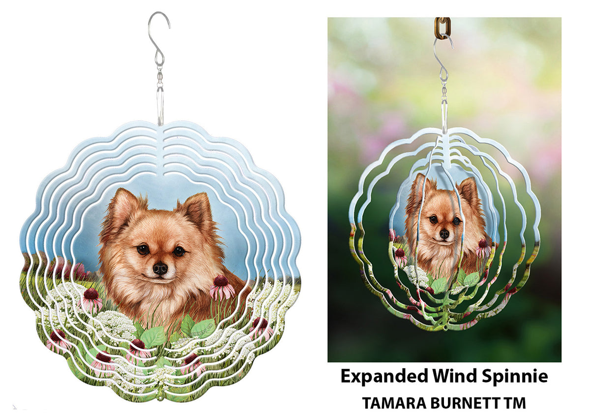 Long-Haired Chihuahua Red Wind Spinner