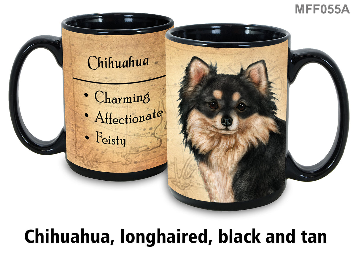 Chihuahua Long Haired Black and Tan - My Faithful Friends Mug 15 oz