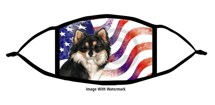 Chihuahua (Longhaired, Black and Tan) Face Mask