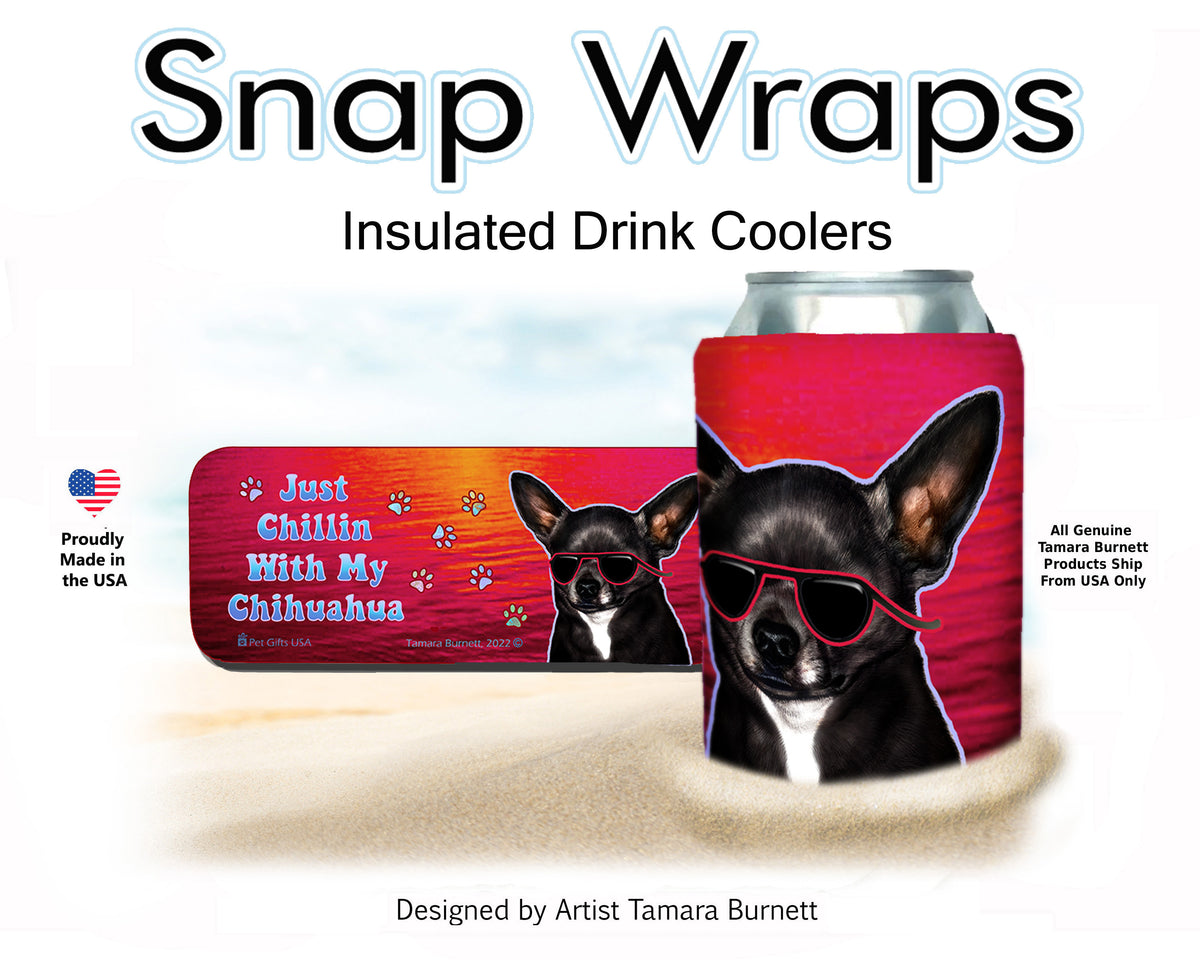 Chihuahua Short Hair Black and White Snap Wrap Cozy
