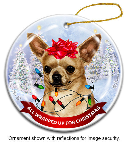 Chihuahua Short Hair All Wrapped Up Ornament