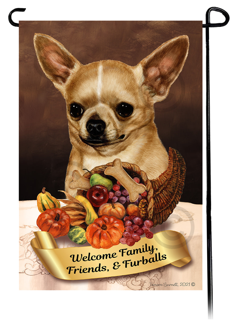 Chihuahua Thanksgiving Garden Flags