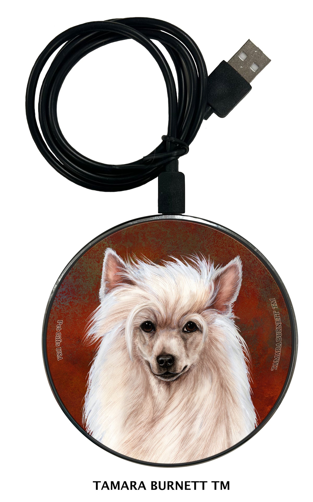 Chinese Crested Powder Puff Zoomies Wireless Charger